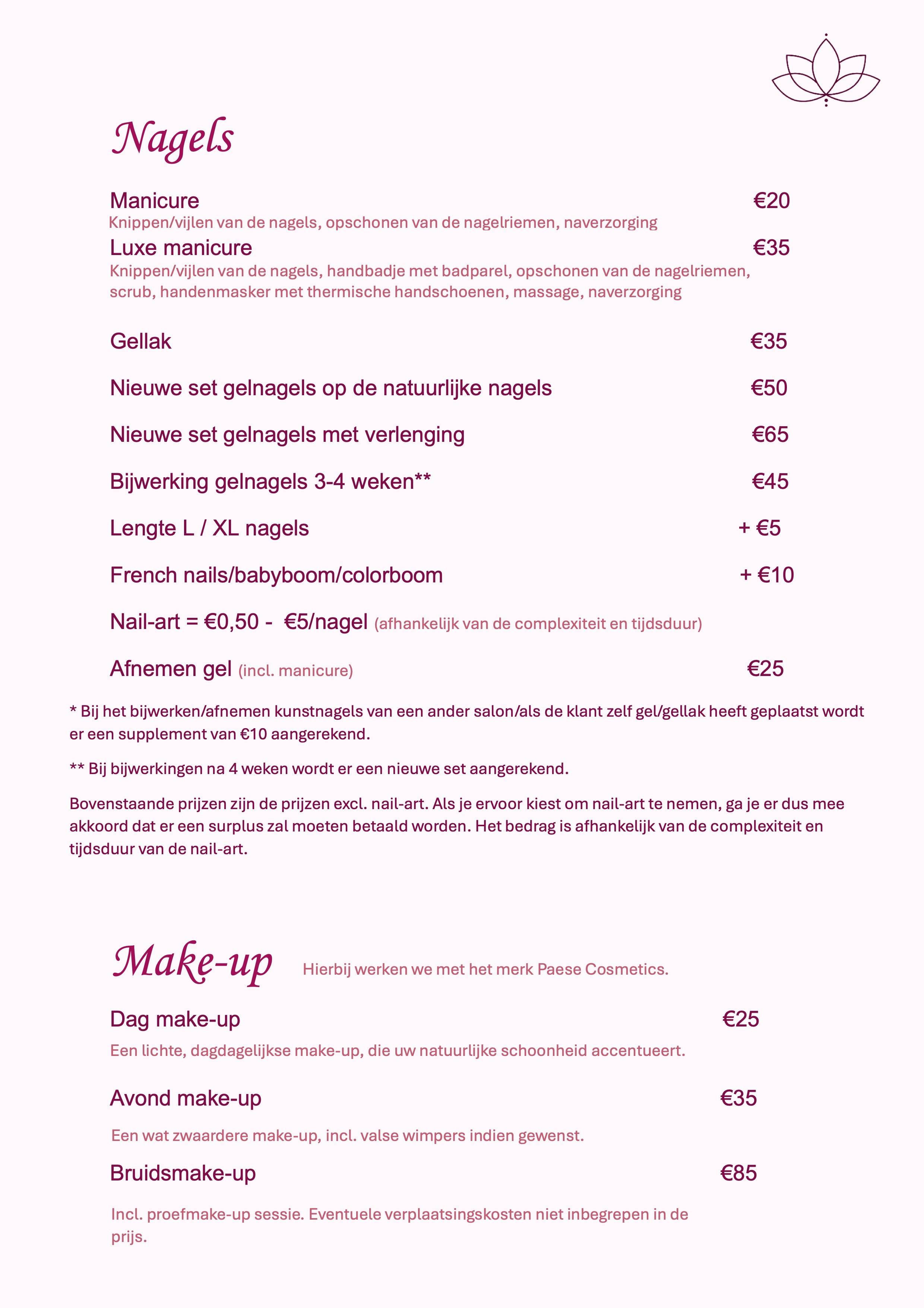 prijslijst