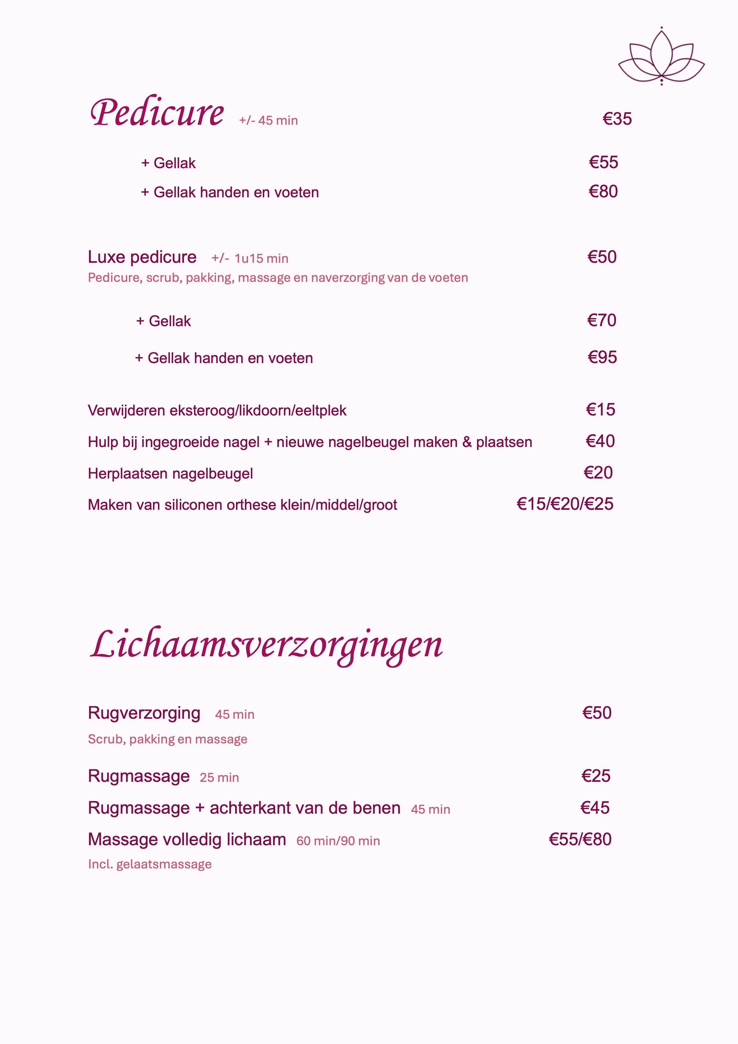 prijslijst