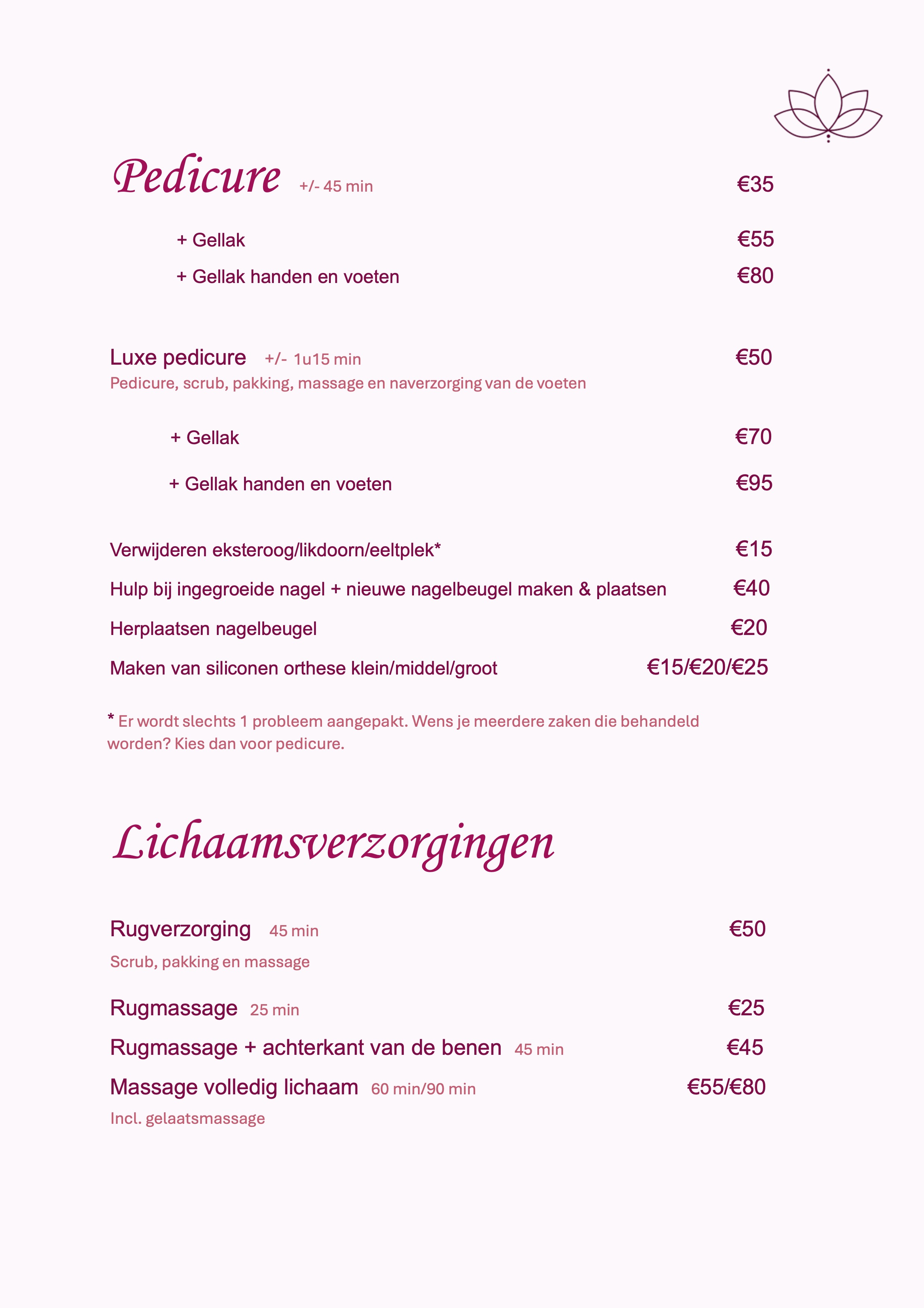 prijslijst